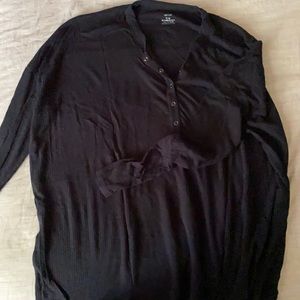 Aerie Real Soft Oversized Henley Tee